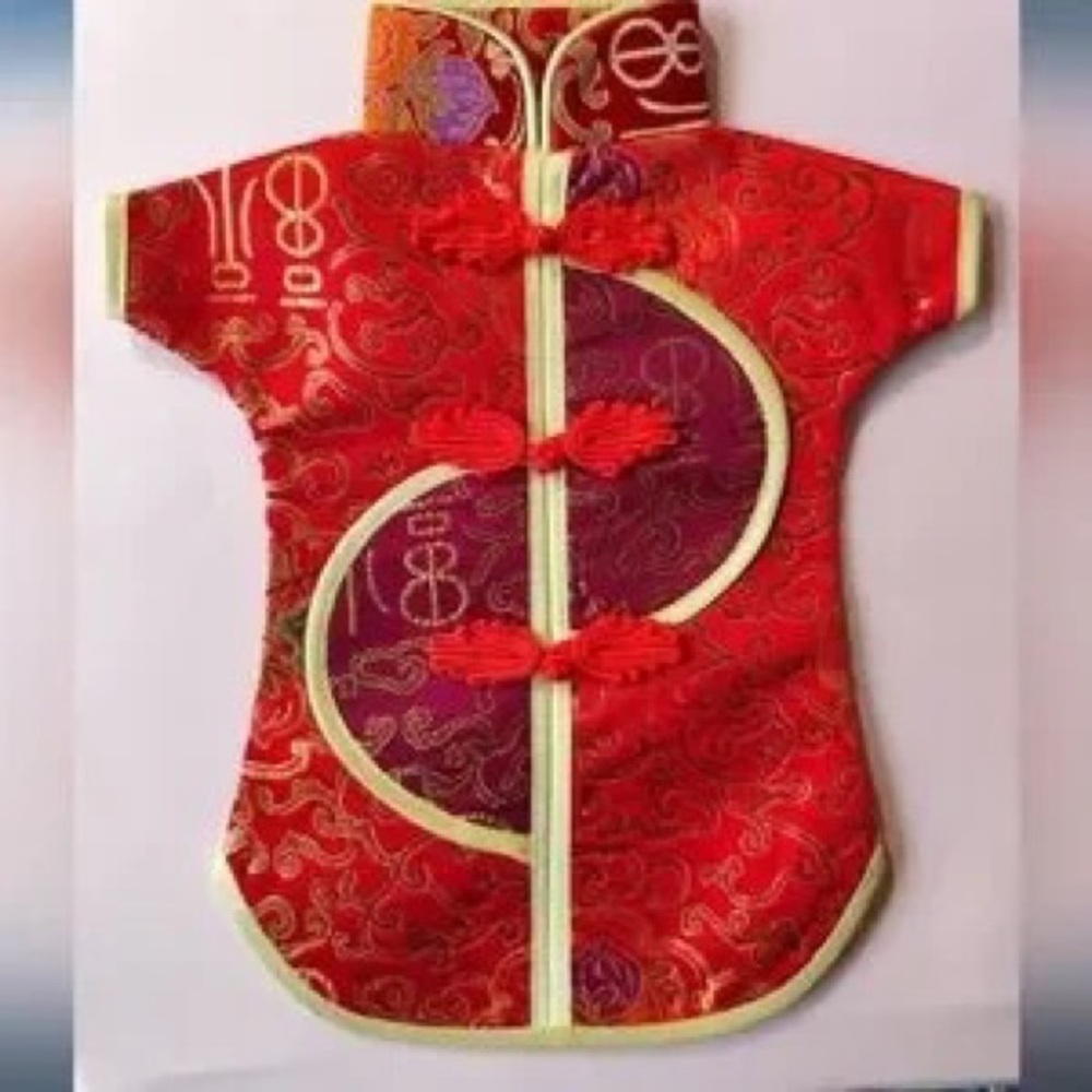 Red Brocade Chinese Style Decorative Shirt Ornament
